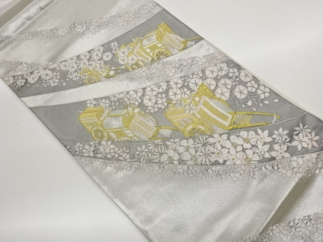 JAPANESE KIMONO / GOSHOGURUMA / WEEPING CHERRY BLOSSOMS / FLOWERS ALL